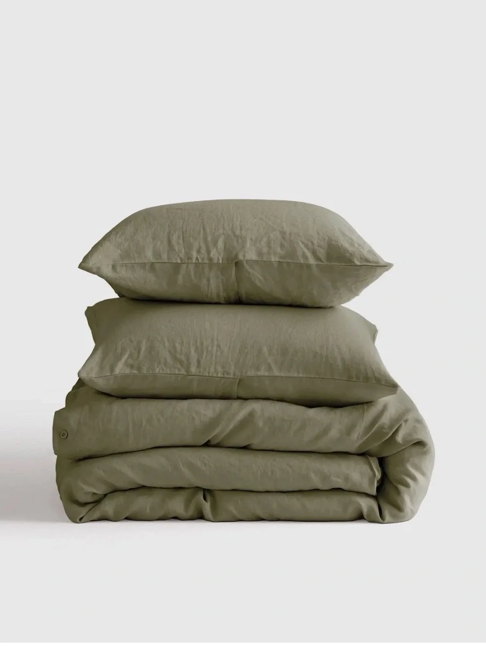 NWOT Quince Linen Duvet Cover Set in Willowleaf Sage Green - King/Cal King